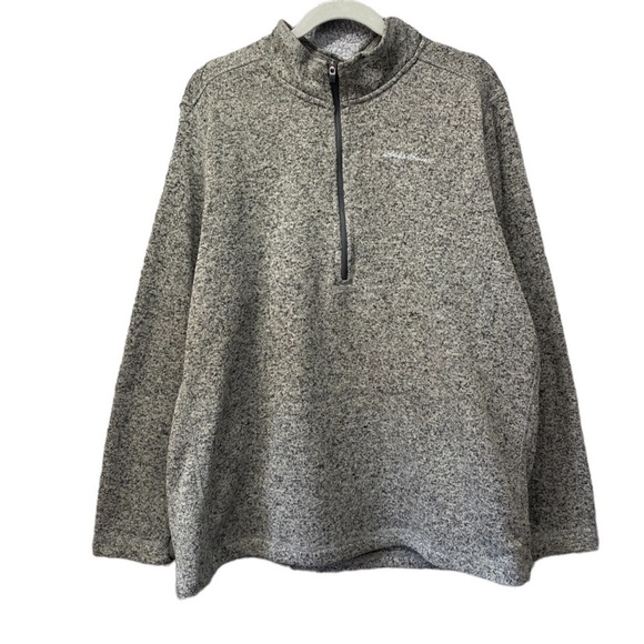 Eddie Bauer Mens Charcoal Heather Half Zip Sweater Fleece Pullover Sz XL - Picture 1 of 9